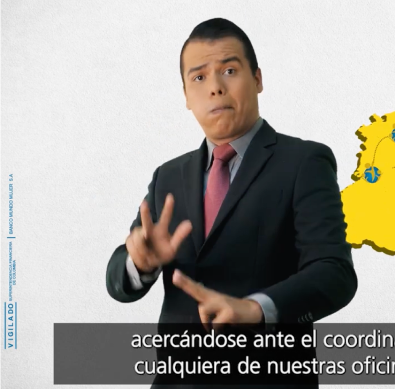 Hombre con lengua de señas